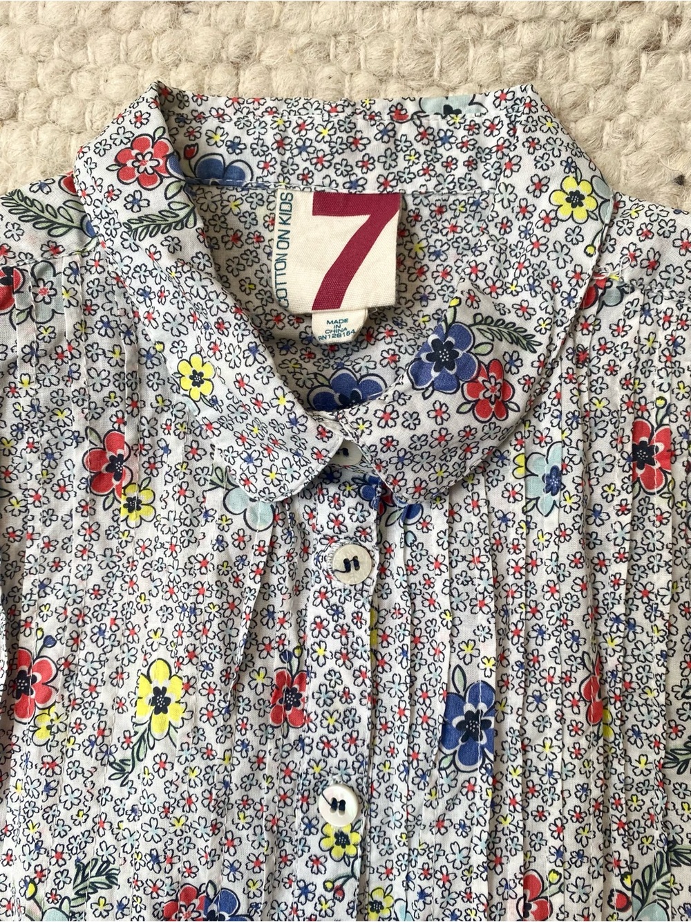 Cotton On Kids Floral Pintuck Shirt Dress, Size 7 - Picture 5 of 9